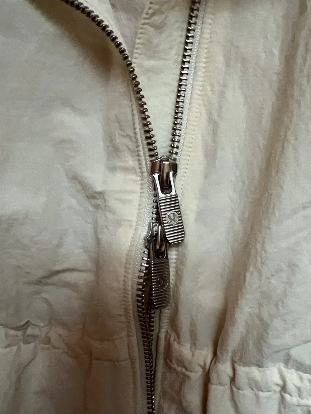 lululemon athletica Cream Drawstring-Waist Zip Jacket